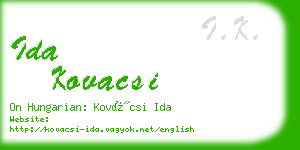 ida kovacsi business card